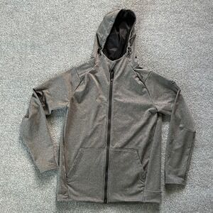 UNRL Jacket Mens Small Gray Hoodie Full Zip Performance Stretch Athletic Outdoor